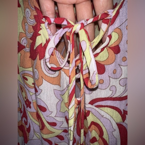 I.N. Studio Women's 3X Tunic Blouse Peasant Boho Floral Orange Multi NEW - Picture 2 of 9